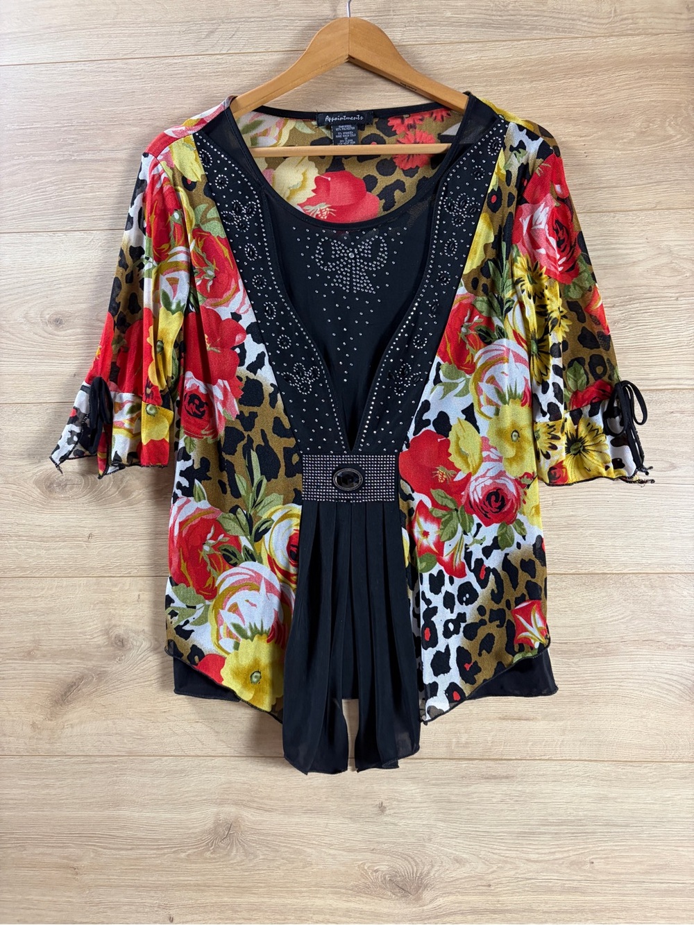 Appointments Women’s Floral & Leopard Layered Look Top